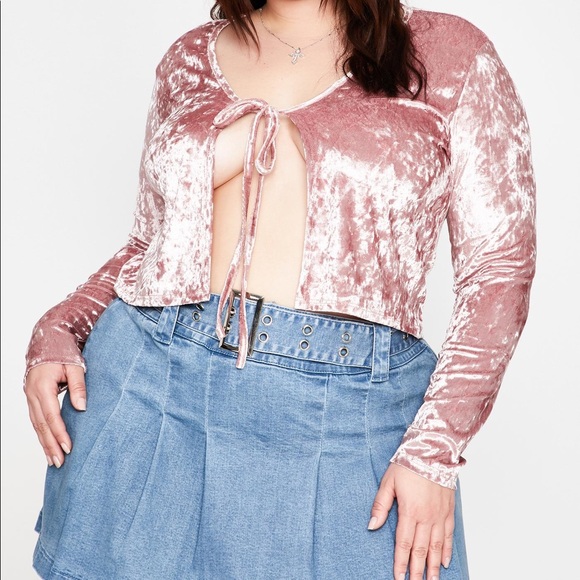 NWT SIZE 2X Dolls Kill Velvet Tie Top! - Picture 1 of 4